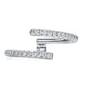 Anello a fascia aperta Eternity con diamanti sintetici 0,2 carati in totale, forma rotonda, oro bianco 14K