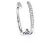 Anello a fascia aperta Eternity con diamanti sintetici 0,2 carati in totale, forma rotonda, oro bianco 14K