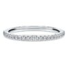 Anello a fascia Eternity con diamanti sintetici 0,2 carati in totale, forma rotonda, oro bianco 14K