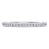 Anello a fascia Eternity con diamanti sintetici 0,2 carati in totale, forma rotonda, oro bianco 14K