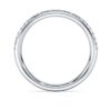 Anello a fascia Eternity con diamanti sintetici 0,2 carati in totale, forma rotonda, oro bianco 14K