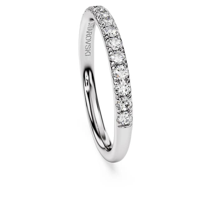 Anello a fascia Eternity con diamanti sintetici 0,4 ct in totale, forma rotonda, argento sterling Anello a fascia Eternity con diamanti sintetici 0,4 ct in totale, forma rotonda, argento sterling