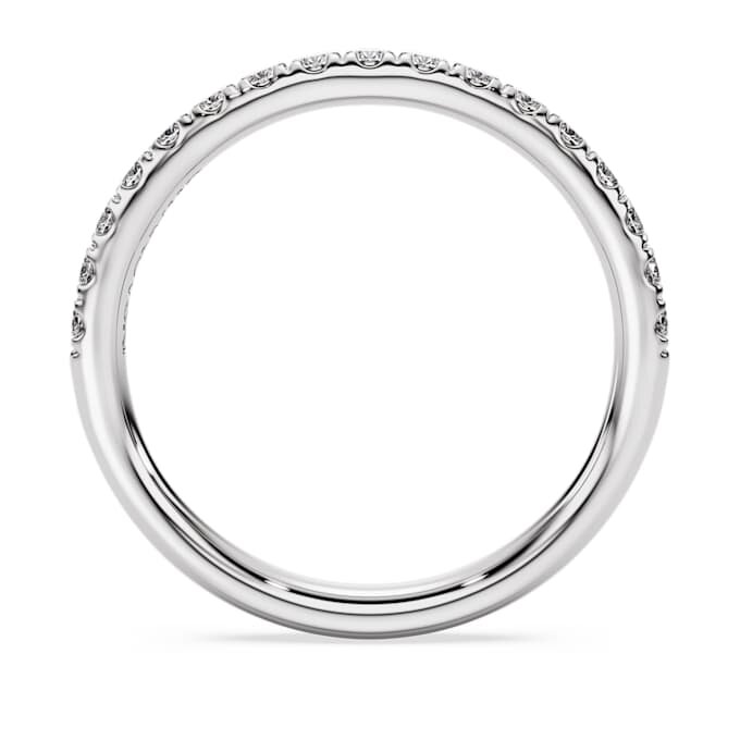 Anello a fascia Eternity con diamanti sintetici 0,4 ct in totale, forma rotonda, argento sterling Anello a fascia Eternity con diamanti sintetici 0,4 ct in totale, forma rotonda, argento sterling