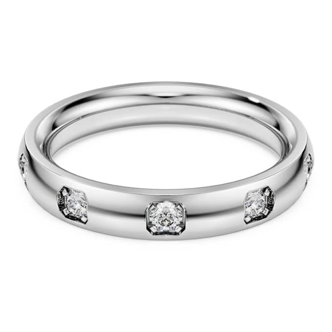 Anello a fascia Eternity con diamanti sintetici 0,5 carati in totale, forma rotonda, oro bianco 14K Anello a fascia Eternity con diamanti sintetici 0,5 carati in totale, forma rotonda, oro bianco 14K