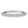 Anello a fascia Eternity con diamanti sintetici 0,5 carati in totale, forma rotonda, oro bianco 14K
