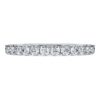 Anello a fascia Eternity con diamanti sintetici 0,5 carati in totale, forma rotonda, oro bianco 14K