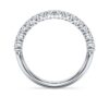 Anello a fascia Eternity con diamanti sintetici 0,5 carati in totale, forma rotonda, oro bianco 14K