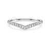 Anello a fascia Eternity V con diamanti sintetici 0,25 carati in totale, forma rotonda, oro bianco 14K