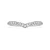 Anello a fascia Eternity V con diamanti sintetici 0,25 carati in totale, forma rotonda, oro bianco 14K