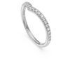 Anello a fascia Eternity V con diamanti sintetici 0,25 carati in totale, forma rotonda, oro bianco 14K