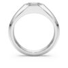 Anello a fascia ottagonale con diamanti sintetici da 1,0 carati in totale, forma ottagonale, oro bianco 14K