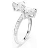 Anello aperto Mesmera con taglio a cuore, pavé, bianco, placcato in rodio Anello aperto Mesmera con taglio a cuore, pavé, bianco, placcato in rodio
