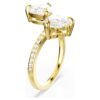 Anello aperto Mesmera con taglio a cuore, pavé, bianco, placcato oro Anello aperto Mesmera con taglio a cuore, pavé, bianco, placcato oro
