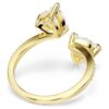 Anello aperto Mesmera con taglio a cuore, pavé, bianco, placcato oro Anello aperto Mesmera con taglio a cuore, pavé, bianco, placcato oro
