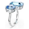 Anello aperto Millenia con taglio ottagonale, blu, placcato in rodio Anello aperto Millenia con taglio ottagonale, blu, placcato in rodio