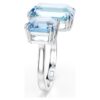 Anello aperto Millenia con taglio ottagonale, blu, placcato in rodio Anello aperto Millenia con taglio ottagonale, blu, placcato in rodio