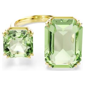 Anello aperto Millenia con taglio ottagonale, verde, placcato oro Anello aperto Millenia con taglio ottagonale, verde, placcato oro