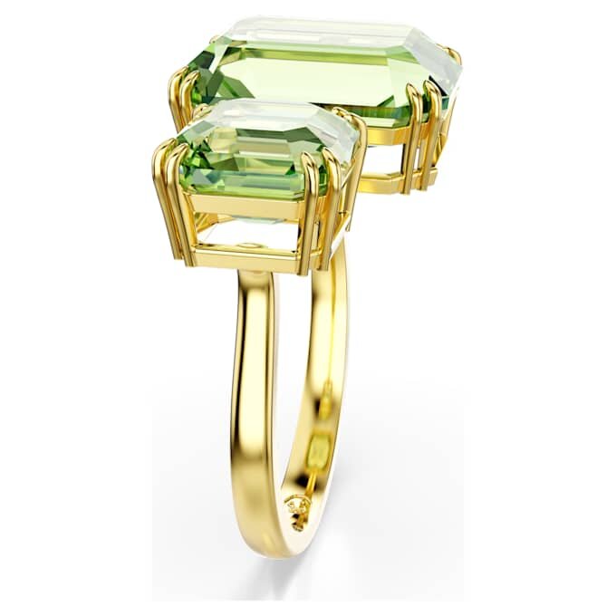 Anello aperto Millenia con taglio ottagonale, verde, placcato oro Anello aperto Millenia con taglio ottagonale, verde, placcato oro