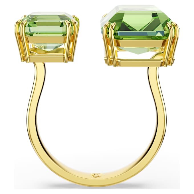 Anello aperto Millenia con taglio ottagonale, verde, placcato oro Anello aperto Millenia con taglio ottagonale, verde, placcato oro