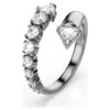 Anello aperto Sublima con tagli misti, bianco, placcato in rutenio Anello aperto Sublima con tagli misti, bianco, placcato in rutenio