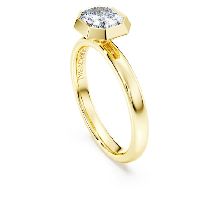 Anello con castone ottagonale, diamanti sintetici 1,0 ct totali, forma ottagonale, oro giallo 14K Anello con castone ottagonale, diamanti sintetici 1,0 ct totali, forma ottagonale, oro giallo 14K
