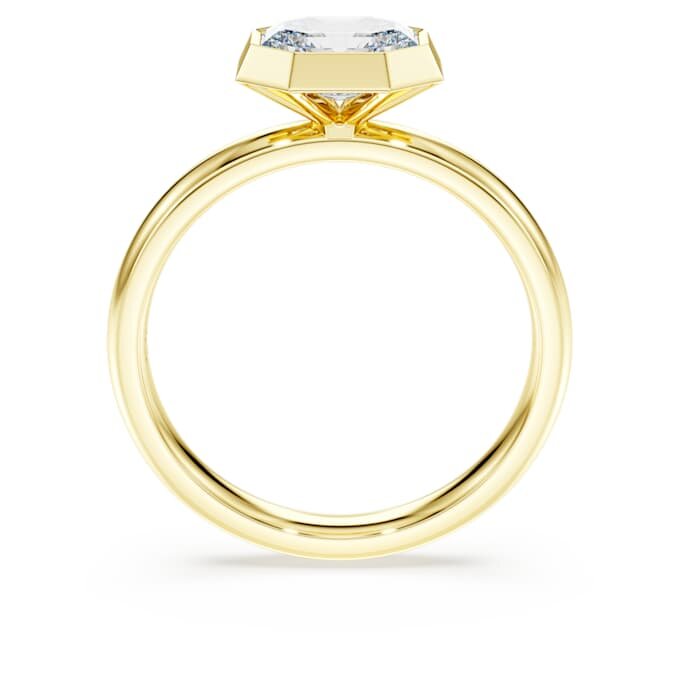 Anello con castone ottagonale, diamanti sintetici 1,0 ct totali, forma ottagonale, oro giallo 14K Anello con castone ottagonale, diamanti sintetici 1,0 ct totali, forma ottagonale, oro giallo 14K
