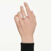 Anello con castone ottagonale, diamanti sintetici 3,0 Ct in totale, forma ottagonale, oro giallo 14K Anello con castone ottagonale, diamanti sintetici 3,0 Ct in totale, forma ottagonale, oro giallo 14K