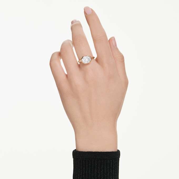 Anello con castone ottagonale, diamanti sintetici 3,0 Ct in totale, forma ottagonale, oro giallo 14K Anello con castone ottagonale, diamanti sintetici 3,0 Ct in totale, forma ottagonale, oro giallo 14K