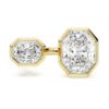 Anello con castone ottagonale, diamanti sintetici 4,10 Ct in totale, forma ottagonale, oro giallo 18 carati Anello con castone ottagonale, diamanti sintetici 4,10 Ct in totale, forma ottagonale, oro giallo 18 carati