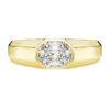 Anello con fascia ottagonale, diamanti sintetici 1,0 Ct in totale, forma ottagonale, oro giallo 14K Anello con fascia ottagonale, diamanti sintetici 1,0 Ct in totale, forma ottagonale, oro giallo 14K