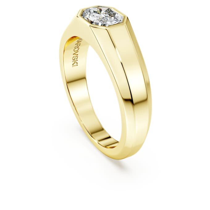 Anello con fascia ottagonale, diamanti sintetici 1,0 Ct in totale, forma ottagonale, oro giallo 14K Anello con fascia ottagonale, diamanti sintetici 1,0 Ct in totale, forma ottagonale, oro giallo 14K