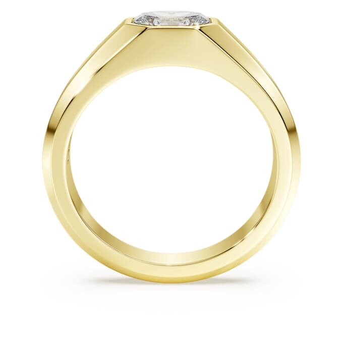 Anello con fascia ottagonale, diamanti sintetici 1,0 Ct in totale, forma ottagonale, oro giallo 14K Anello con fascia ottagonale, diamanti sintetici 1,0 Ct in totale, forma ottagonale, oro giallo 14K