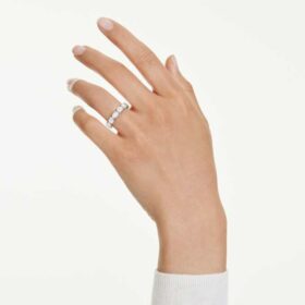 Anello con fascia ottagonale, diamanti sintetici 2,4 carati in totale, forma ottagonale, oro bianco 14K Anello con fascia ottagonale, diamanti sintetici 2,4 carati in totale, forma ottagonale, oro bianco 14K
