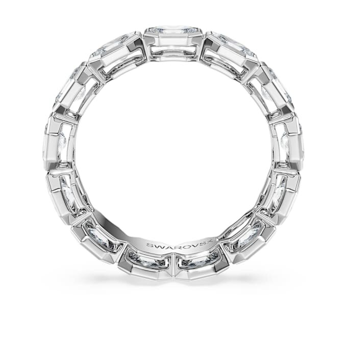 Anello con fascia ottagonale, diamanti sintetici 2,4 carati in totale, forma ottagonale, oro bianco 14K Anello con fascia ottagonale, diamanti sintetici 2,4 carati in totale, forma ottagonale, oro bianco 14K