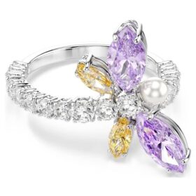 Anello con motivo Ariana Grande X Swarovski, tagli misti, libellula, multicolore, placcato in rodio Anello con motivo Ariana Grande X Swarovski, tagli misti, libellula, multicolore, placcato in rodio