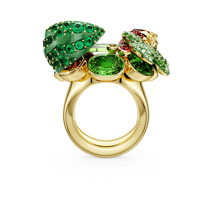 Anello con motivo Idyllia multicolore, placcato in oro Anello con motivo Idyllia multicolore, placcato in oro