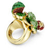 Anello con motivo Idyllia multicolore, placcato in oro Anello con motivo Idyllia multicolore, placcato in oro