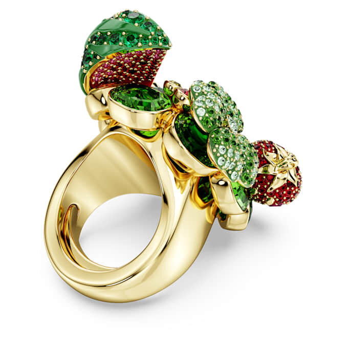 Anello con motivo Idyllia multicolore, placcato in oro Anello con motivo Idyllia multicolore, placcato in oro