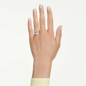 Anello con motivo Idyllia, tagli misti, cuore, rosa, finitura in metalli misti
