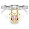 Anello con motivo Idyllia, tagli misti, cuore, rosa, finitura in metalli misti Anello con motivo Idyllia, tagli misti, cuore, rosa, finitura in metalli misti