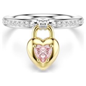 Anello con motivo Idyllia, tagli misti, cuore, rosa, finitura in metalli misti