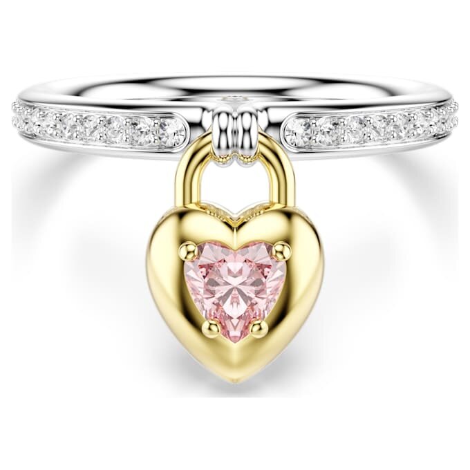 Anello con motivo Idyllia, tagli misti, cuore, rosa, finitura in metalli misti Anello con motivo Idyllia, tagli misti, cuore, rosa, finitura in metalli misti