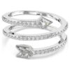 Anello con motivo Idyllia, tagli misti, freccia, bianco, placcato in rodio Anello con motivo Idyllia, tagli misti, freccia, bianco, placcato in rodio