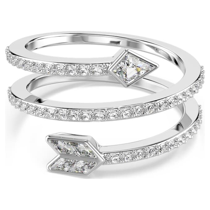 Anello con motivo Idyllia, tagli misti, freccia, bianco, placcato in rodio Anello con motivo Idyllia, tagli misti, freccia, bianco, placcato in rodio