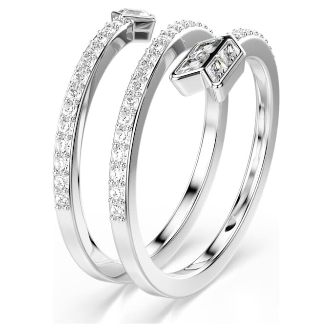 Anello con motivo Idyllia, tagli misti, freccia, bianco, placcato in rodio Anello con motivo Idyllia, tagli misti, freccia, bianco, placcato in rodio