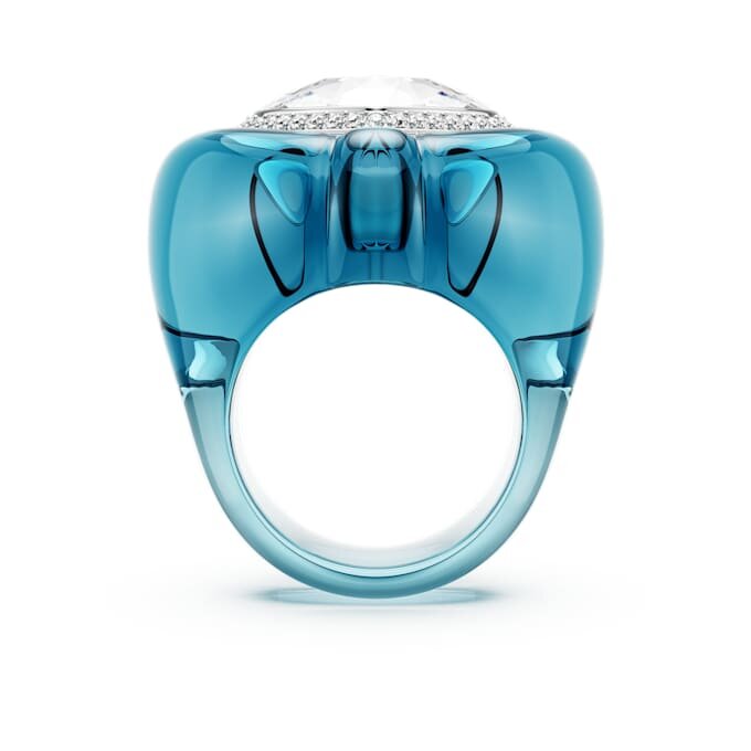Anello da cocktail Dulcis con taglio a cuore, pavé, cuore, blu Anello da cocktail Dulcis con taglio a cuore, pavé, cuore, blu