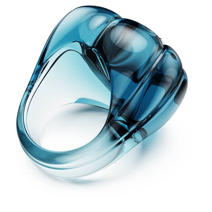 Anello da cocktail Dulcis con taglio a cuore, pavé, cuore, blu Anello da cocktail Dulcis con taglio a cuore, pavé, cuore, blu