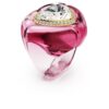 Anello da cocktail Dulcis con taglio a cuore, pavé, cuore, rosa Anello da cocktail Dulcis con taglio a cuore, pavé, cuore, rosa