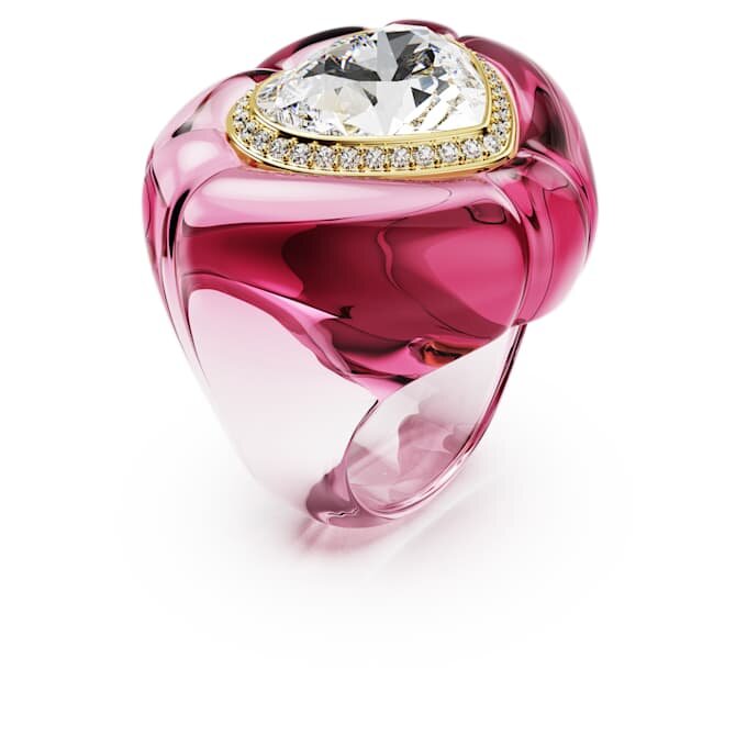 Anello da cocktail Dulcis con taglio a cuore, pavé, cuore, rosa Anello da cocktail Dulcis con taglio a cuore, pavé, cuore, rosa