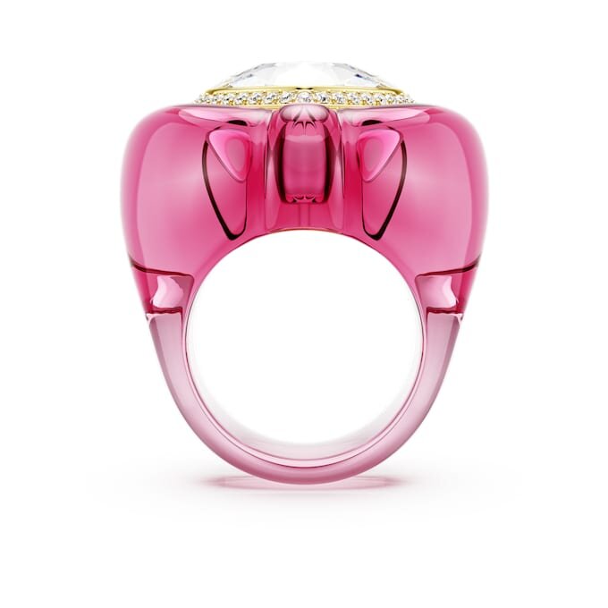 Anello da cocktail Dulcis con taglio a cuore, pavé, cuore, rosa Anello da cocktail Dulcis con taglio a cuore, pavé, cuore, rosa